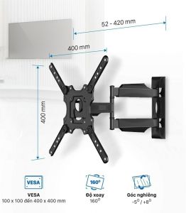 Giá treo TiVi góc xoay Daikiosan DP241